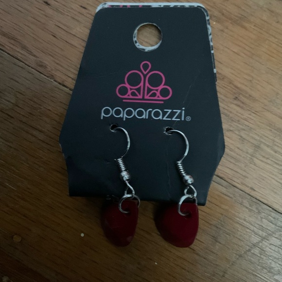 Paparazzi Bold Red Teardrop Earrings - Picture 2 of 4